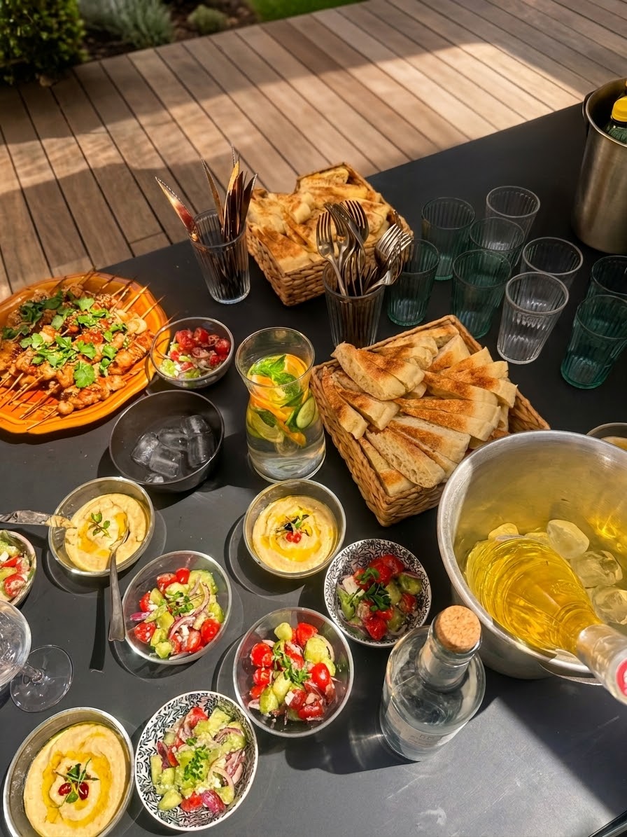 Buffet mezze en terrasse